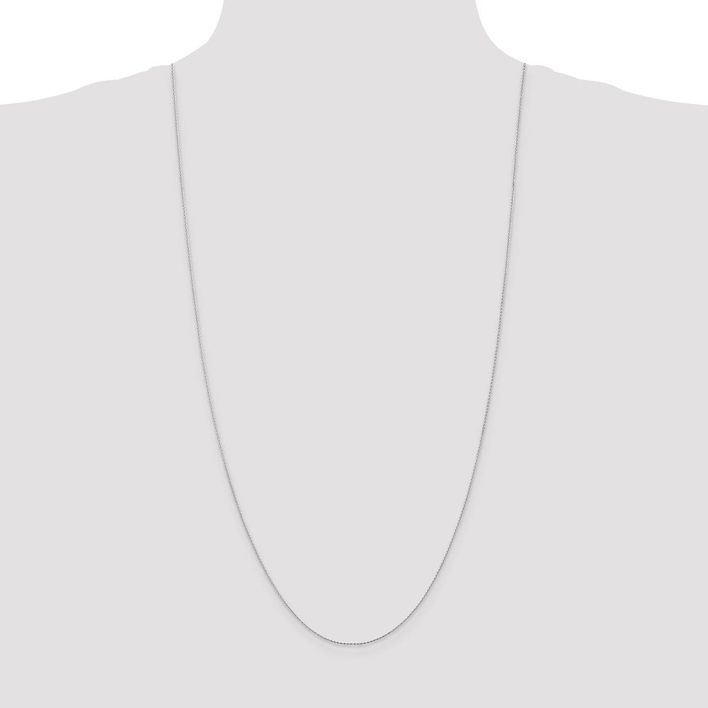 14K White Gold 30 inch .8mm Diamond-cut Parisian Wheat with Lobster Clasp Chain