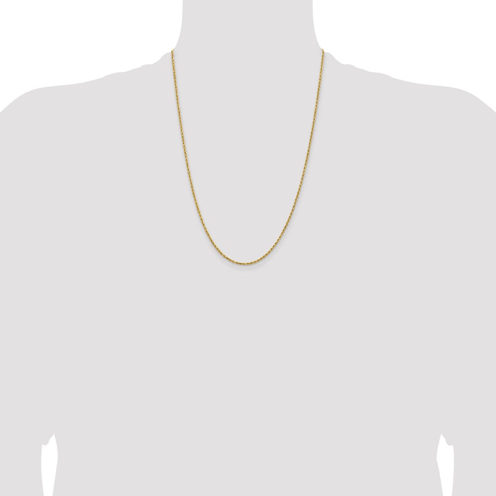 14k 1.8mm Lightweight D/C Rope with Lobster Clasp Chain