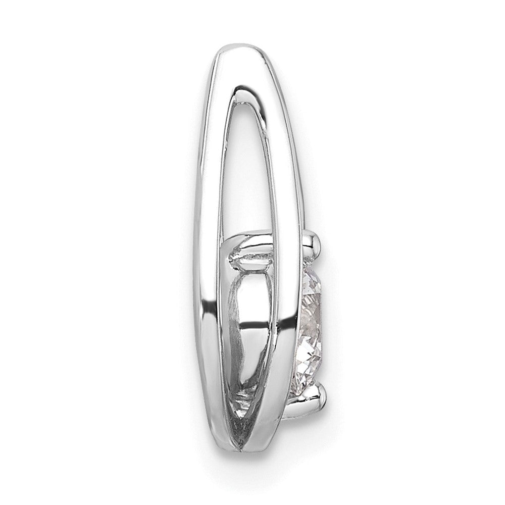 14k White Gold 1/2 carat Lab Grown Diamond VS/SI+ G+ Teardrop Chain Slide Pendant