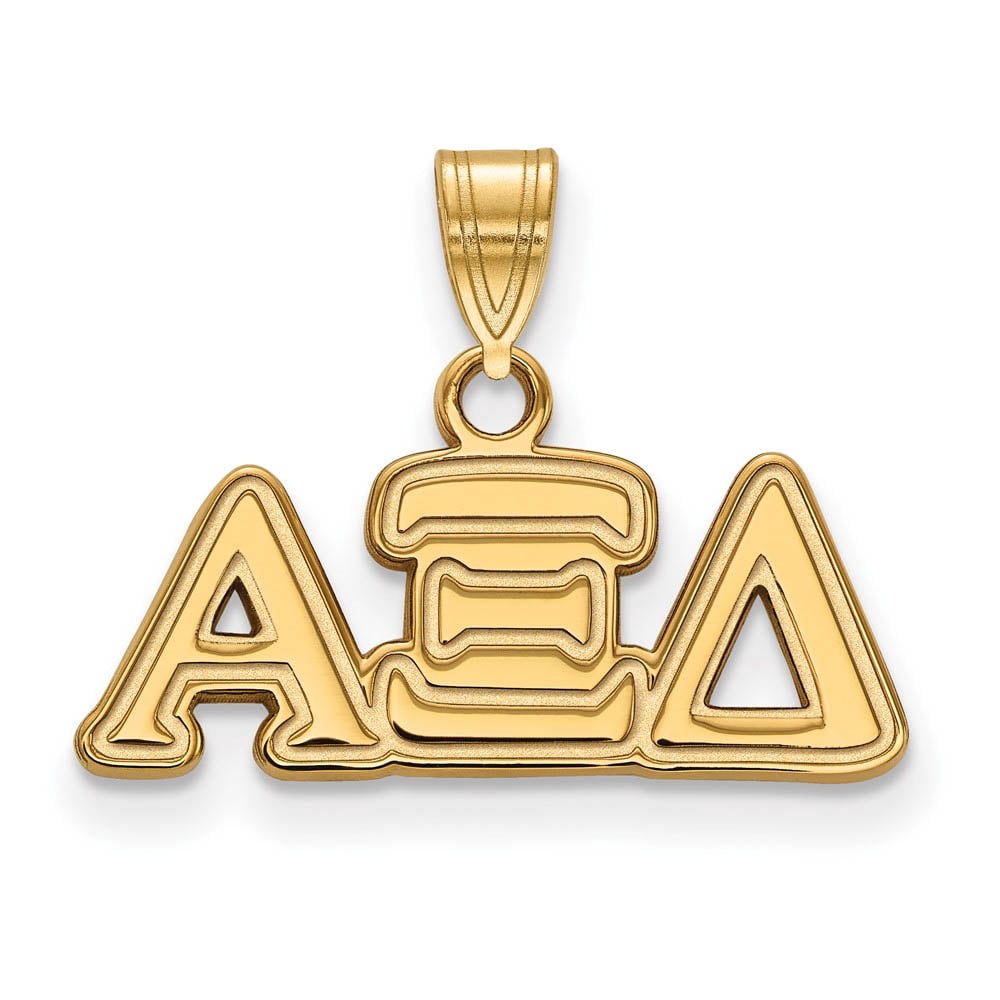 Sterling Silver w/ 14K Yellow Gold-Plated Official Licensed Greek Sororities Alpha Xi Delta (???) Small Pendant