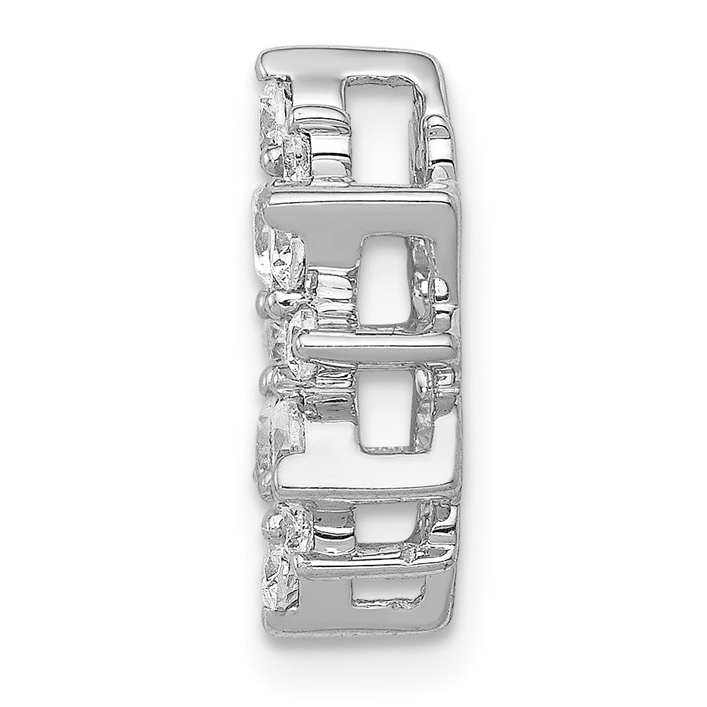 14k White Gold 5/8 carat Lab Grown Diamond VS/SI+ G+ Fashion Circle Chain Slide Pendant