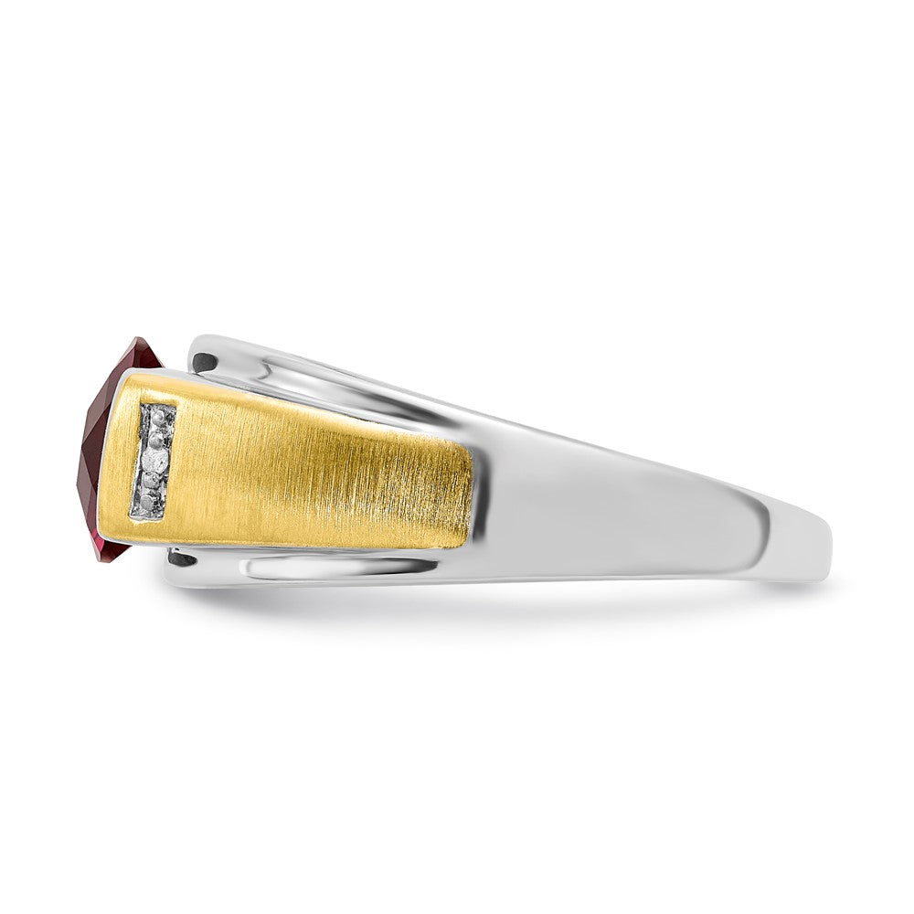 SS/10K Two-Tone CR Ruby & Diamond Ring