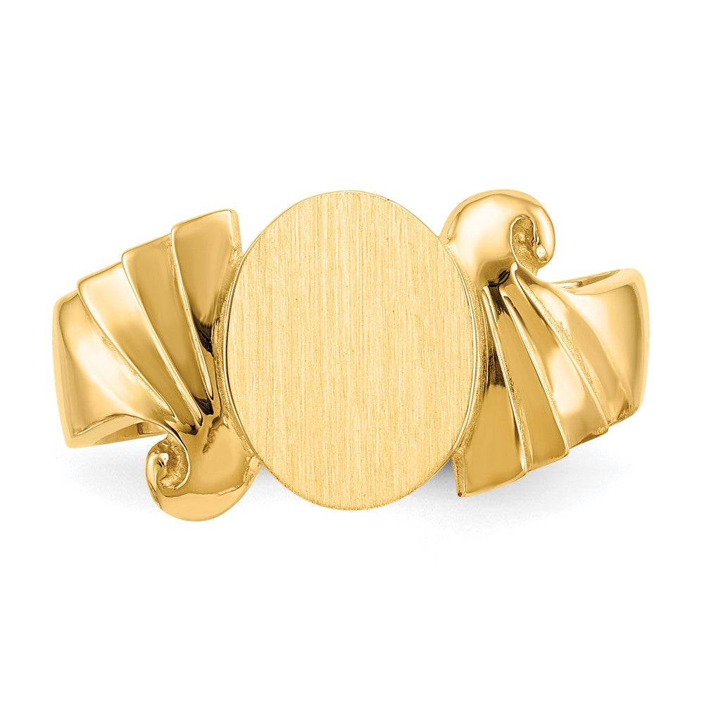 14k 8.5x10.0mm Open Back Signet Ring size 6
