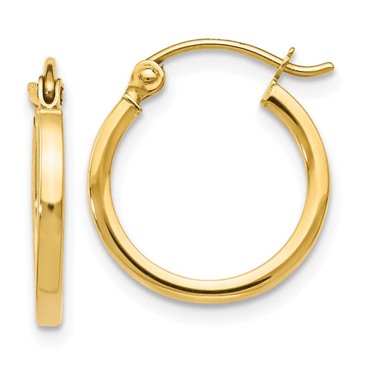 10K Polished Hinged Hoop Earrings