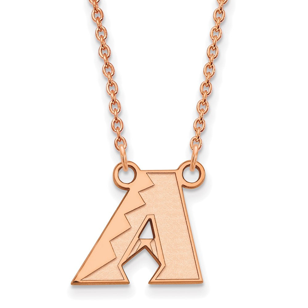 Sterling Silver Rose Gold-plated MLB LogoArt Arizona Diamondbacks Sm. Penda