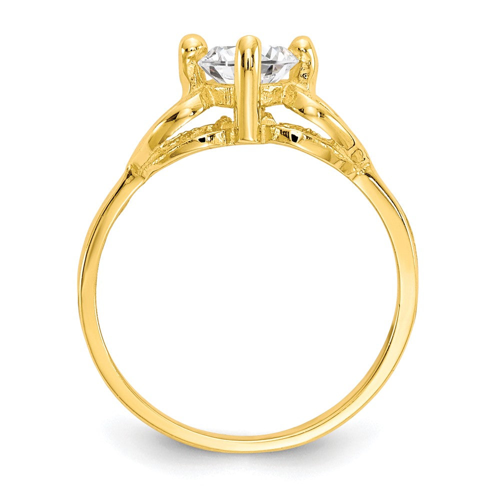 10k CZ Polished Baby Ring Size 1