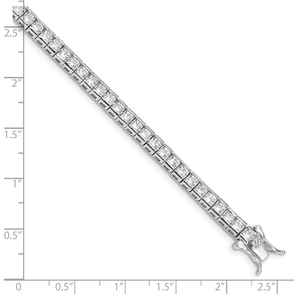 Sterling Silver Rhodium-plated CZ 7 inch Tennis Bracelet 7 inches
