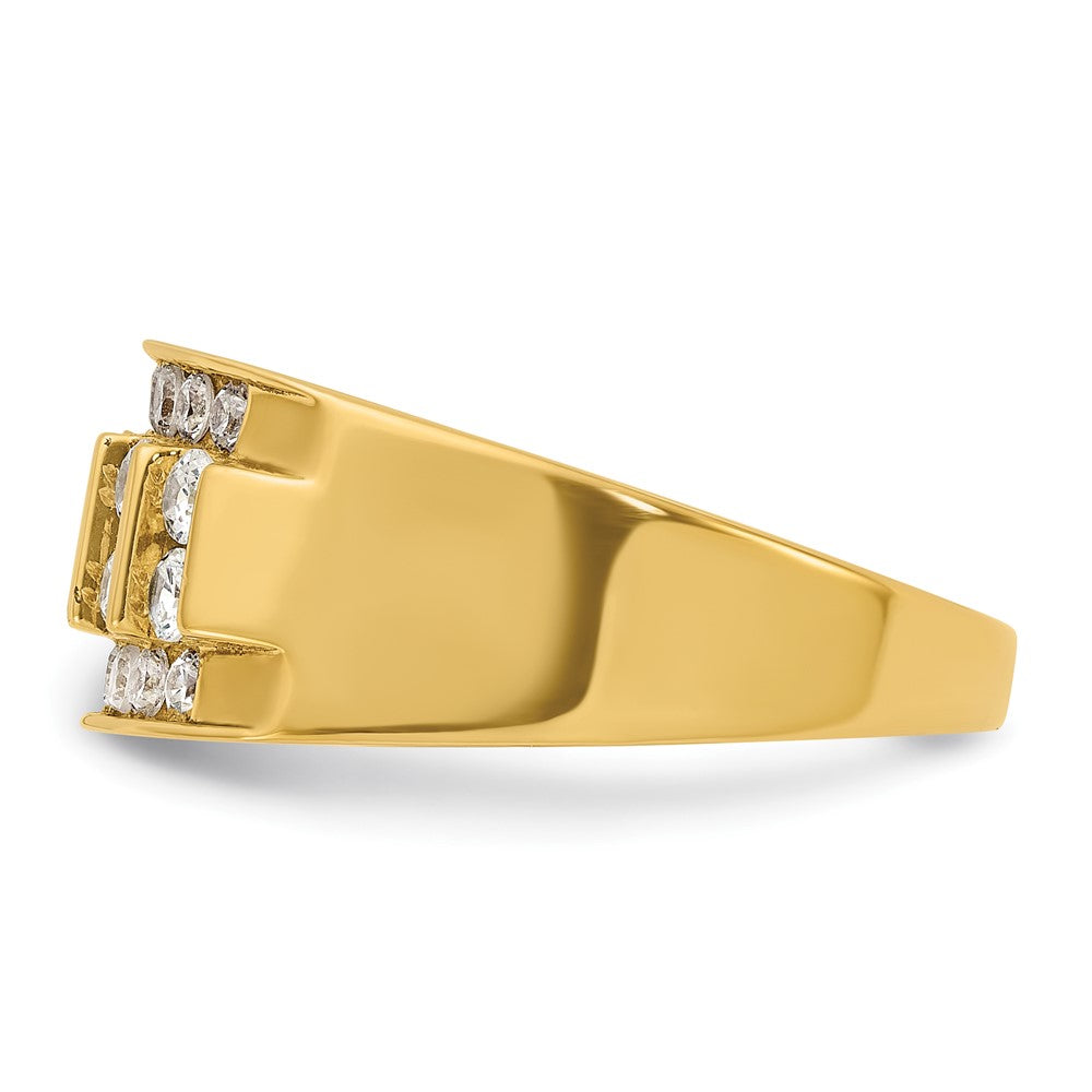 IBGoodman 14k 1 1/8 carat Lab Grown Diamond VS/SI+ G+ Complete Four Row Men's Ring