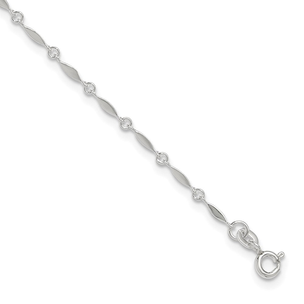 Sterling Silver 10in Plus1in ext. Anklet 10 inches