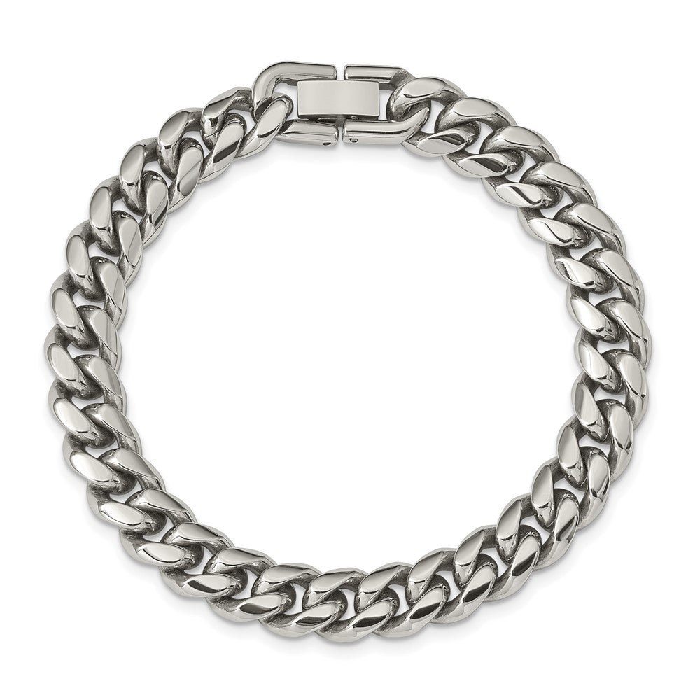 Stainless Steel Polished Curb Chain 8.25in Bracelet 8.25 inches
