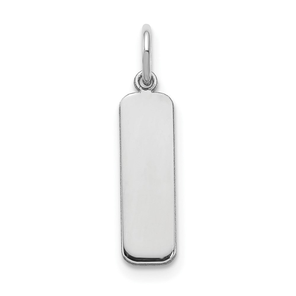 Sterling Silver/Rhodium-plated Small  Blank Bar Charm