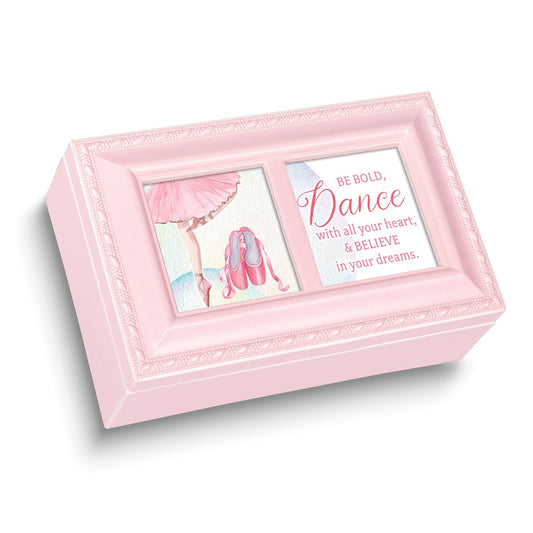 Dance Petite Pink Velvet Lining Music Box (Plays Unchained Melody)
