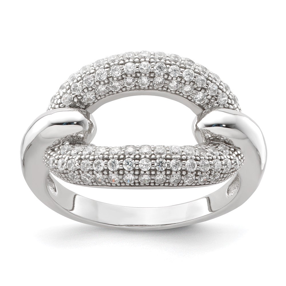 Sterling Silver & CZ Brilliant Embers Link Ring