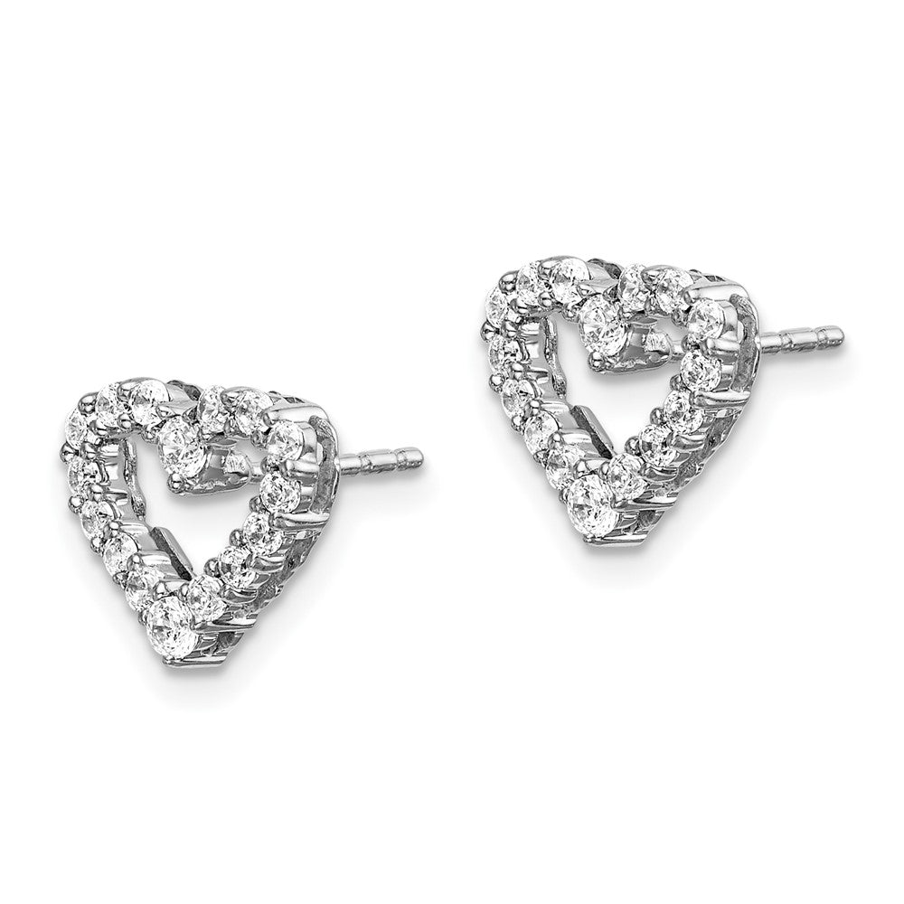 14k White Gold 1/2 carat Lab Grown Diamond VS/SI+ G+ Complete Heart Post Earrings