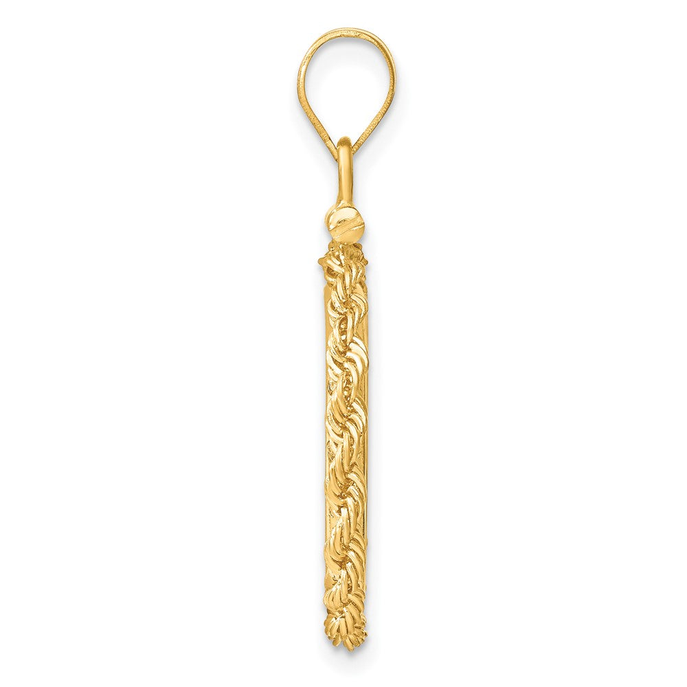 Wideband Distinguished Coin Jewelry 14k Polished Rope 16.0mm x 1.35mm Screw Top Coin Bezel Pendant