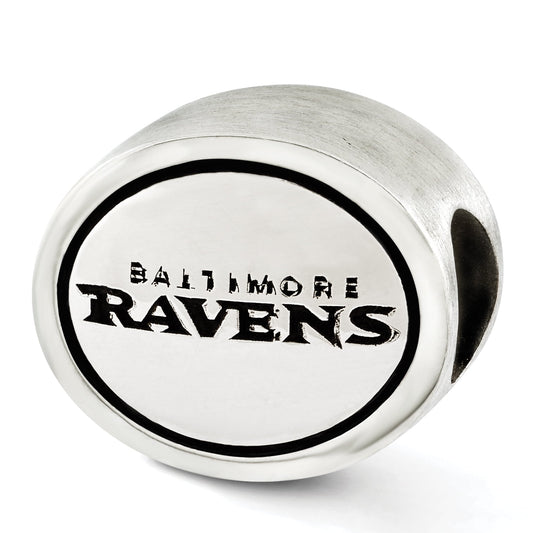 Sterling Silver Antiqued Baltimore Ravens NFL Bead