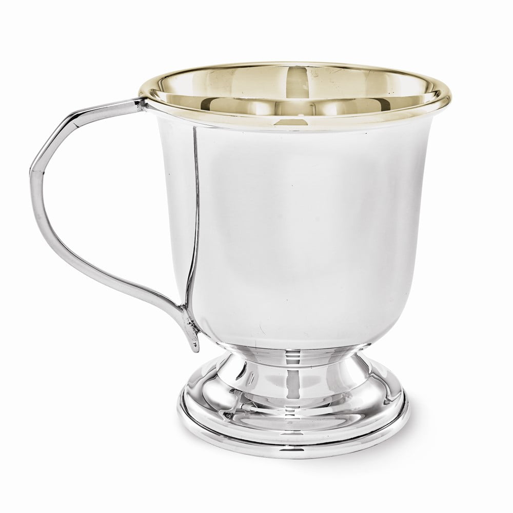 Sterling Silver White Gold Lined Baby Cup