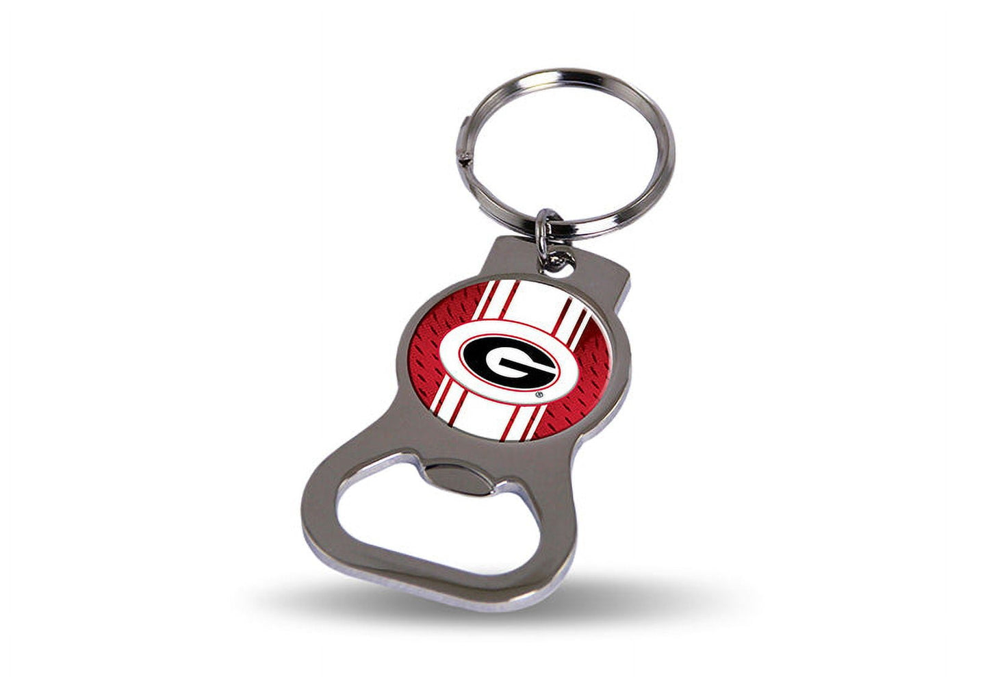 NCAA Univ. of Georgia Silver-tone Bottle Opener Key Ring by Rico Industries QGC6422