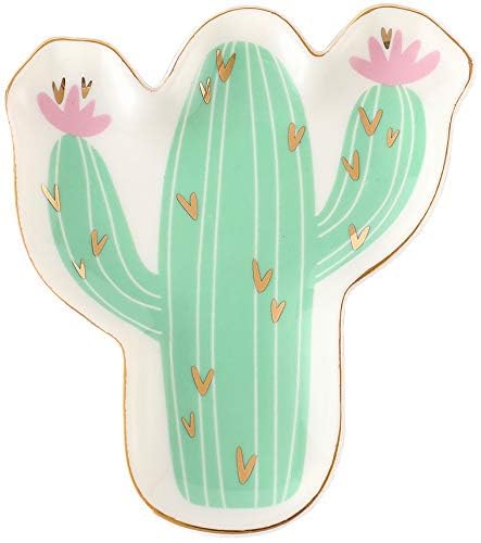 Cactus Ceramic Trinket Plate and Decorative Jewelry Dish
