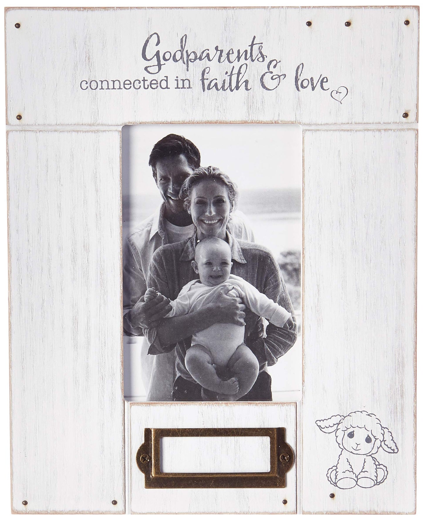 Precious Moments GODPARENTS 4x6 Wooden Photo Frame with Personalization Card