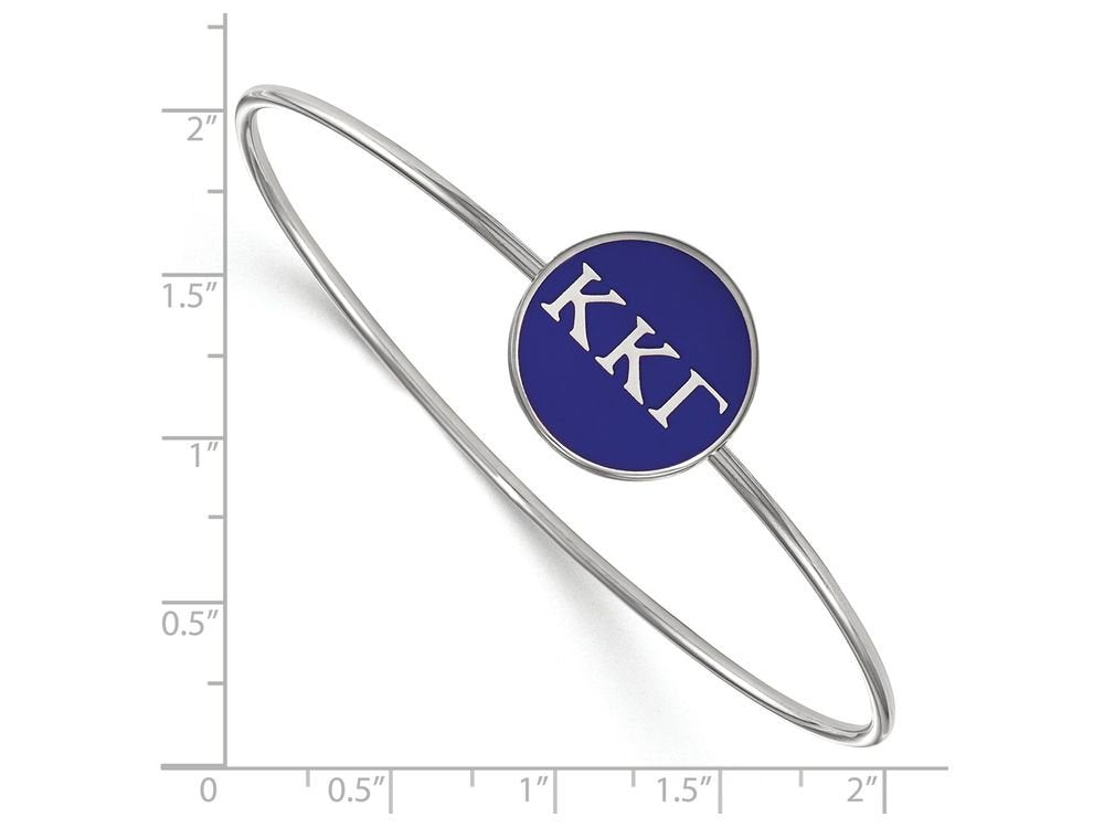 Sterling Silver Official Licensed Greek Sororities 7in Kappa Kappa Gamma (???) Enameled Slip-on Bangle