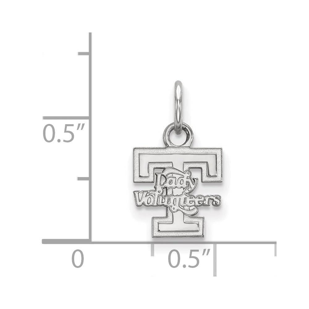 Sterling Silver Rhodium-plated LogoArt University of Tennessee Lady Volunteers Extra Small Pendant Q-SS043UTN