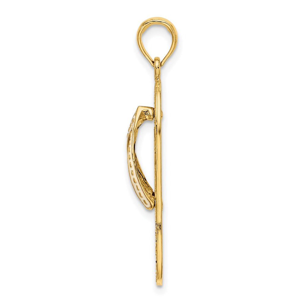 14K Enamel Palm Tree Flip-Flop Charm