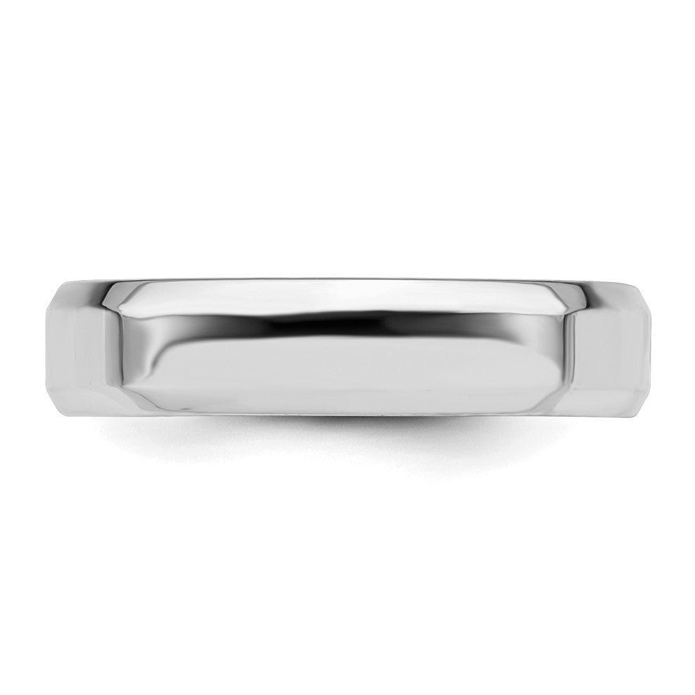 SS Rhodium-plated 5mm Bevel Edge Size 7 Band