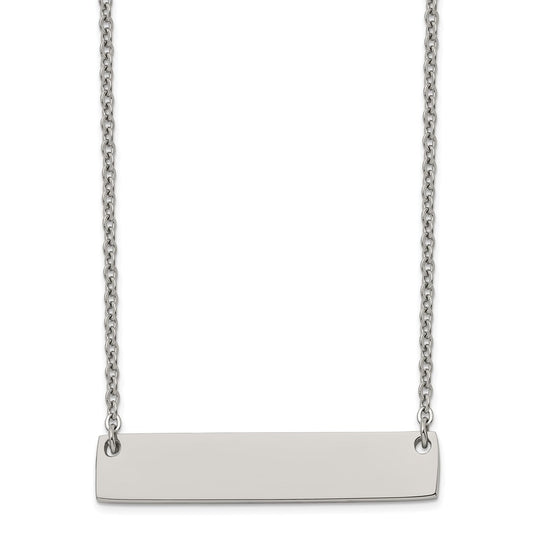 Titanium Polished Bar w/2in ext 19.5in Necklace