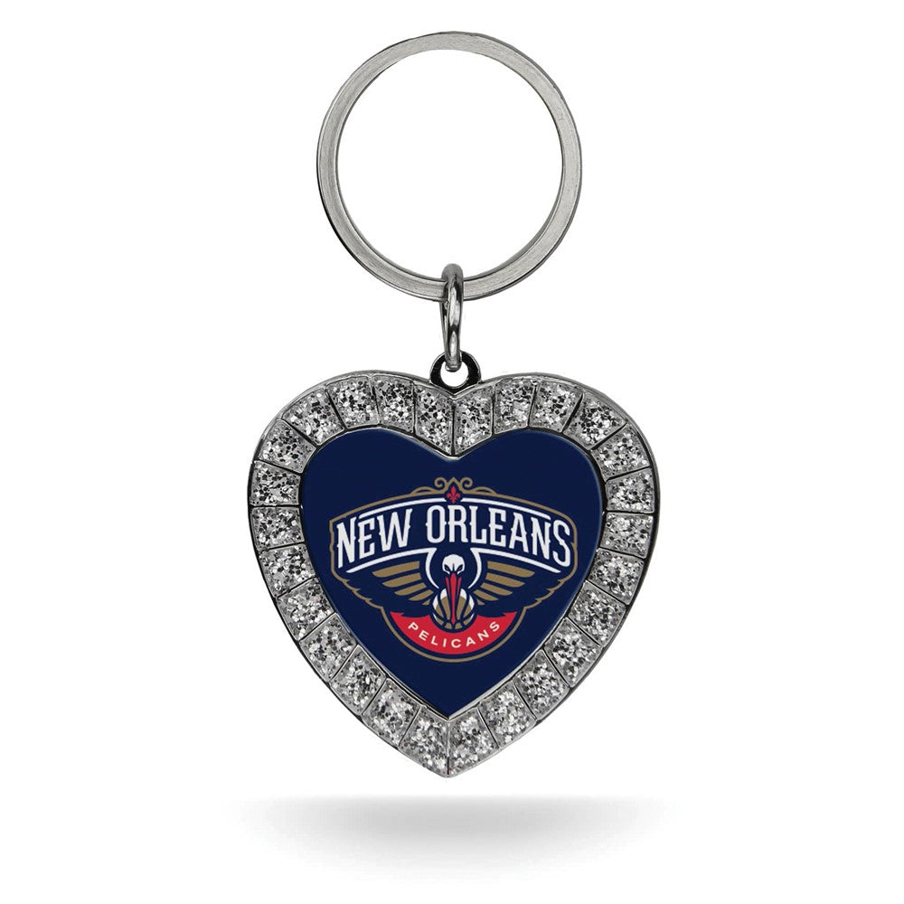 NBA New Orleans Pelicans Rhinestone Heart Key Ring QGC7918