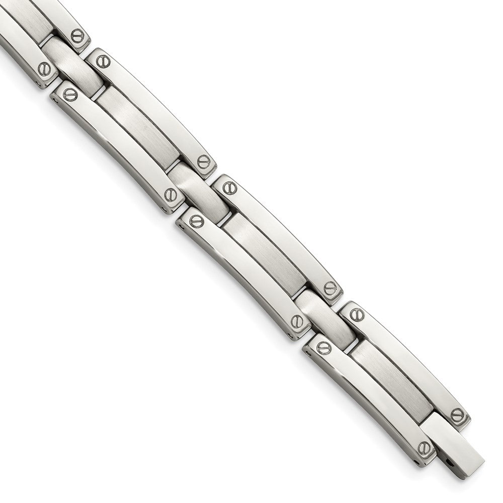 Stainless Steel Brushed and Polished 8.5in Bracelet 8.5 inches