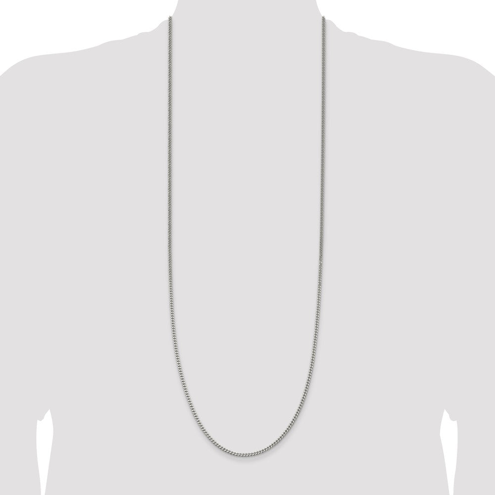 Sterling Silver 3mm Curb Chain 36 Inches