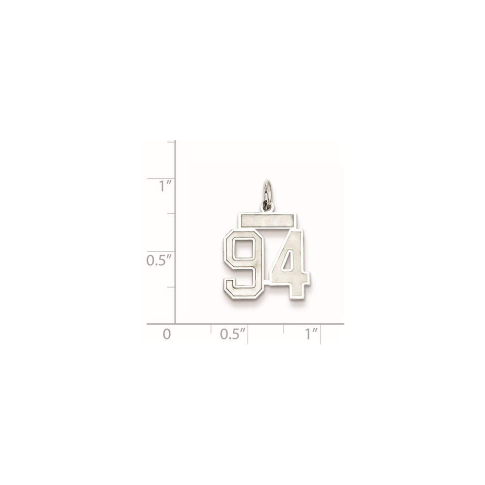 Sterling Silver/Rhodium-plated Satin Number 94 Charm Q-QPS94