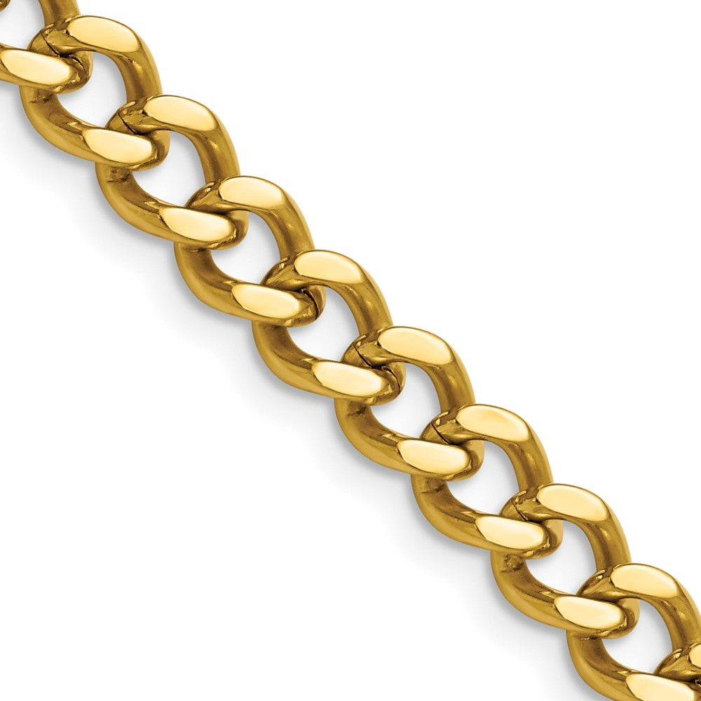 Stainless Steel Polished Yellow IP-plated 7.5mm 20in Curb Chain