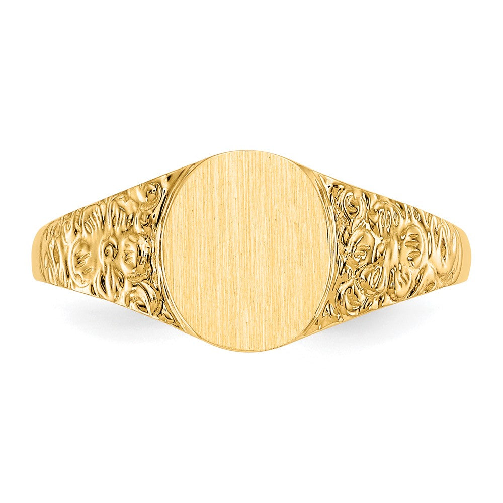 14k 8.0x7.0mm Closed Back Signet Ring Size 6