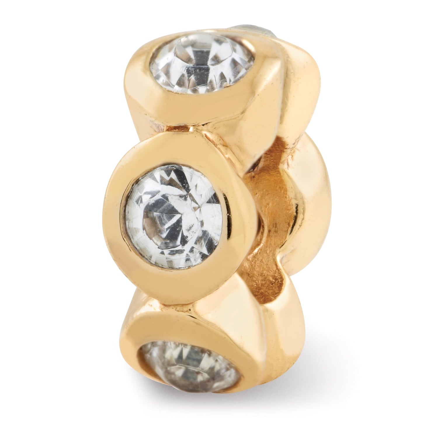 Sterling Silver Gold-plated Reflections April Preciosa Crystal Bead
