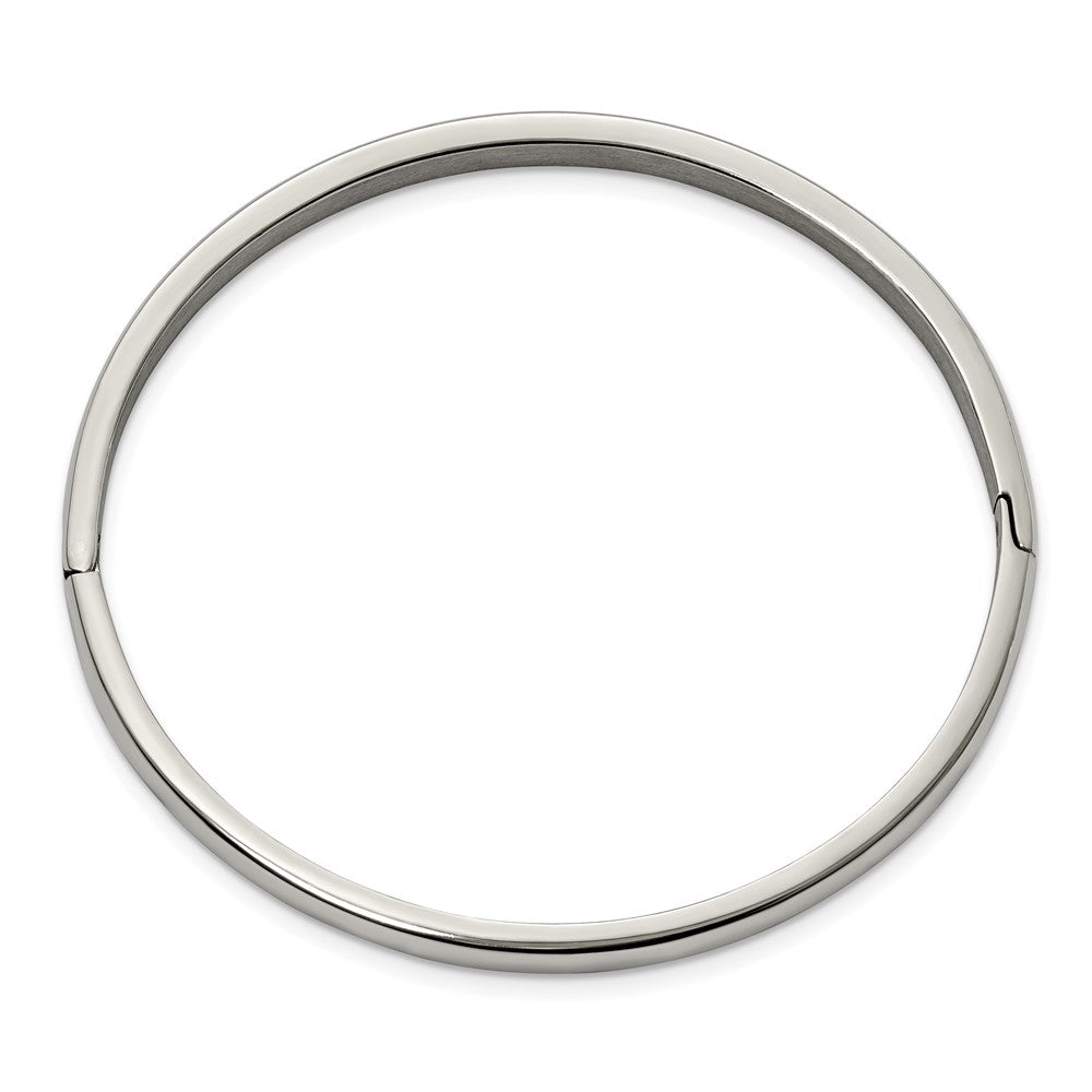 Titanium Polished 5mm Hinged Bangle 6.75 inches