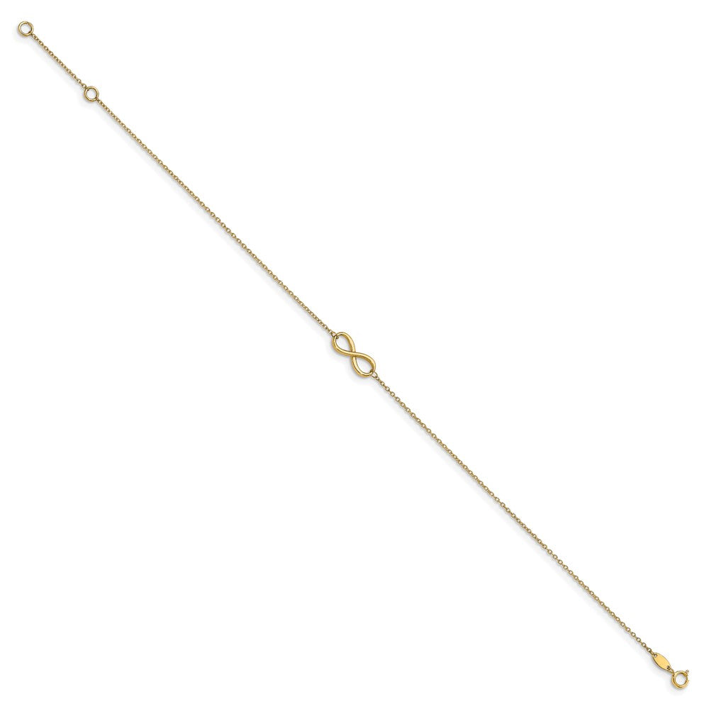 14K Polished Infinity with 1in ext. Anklet