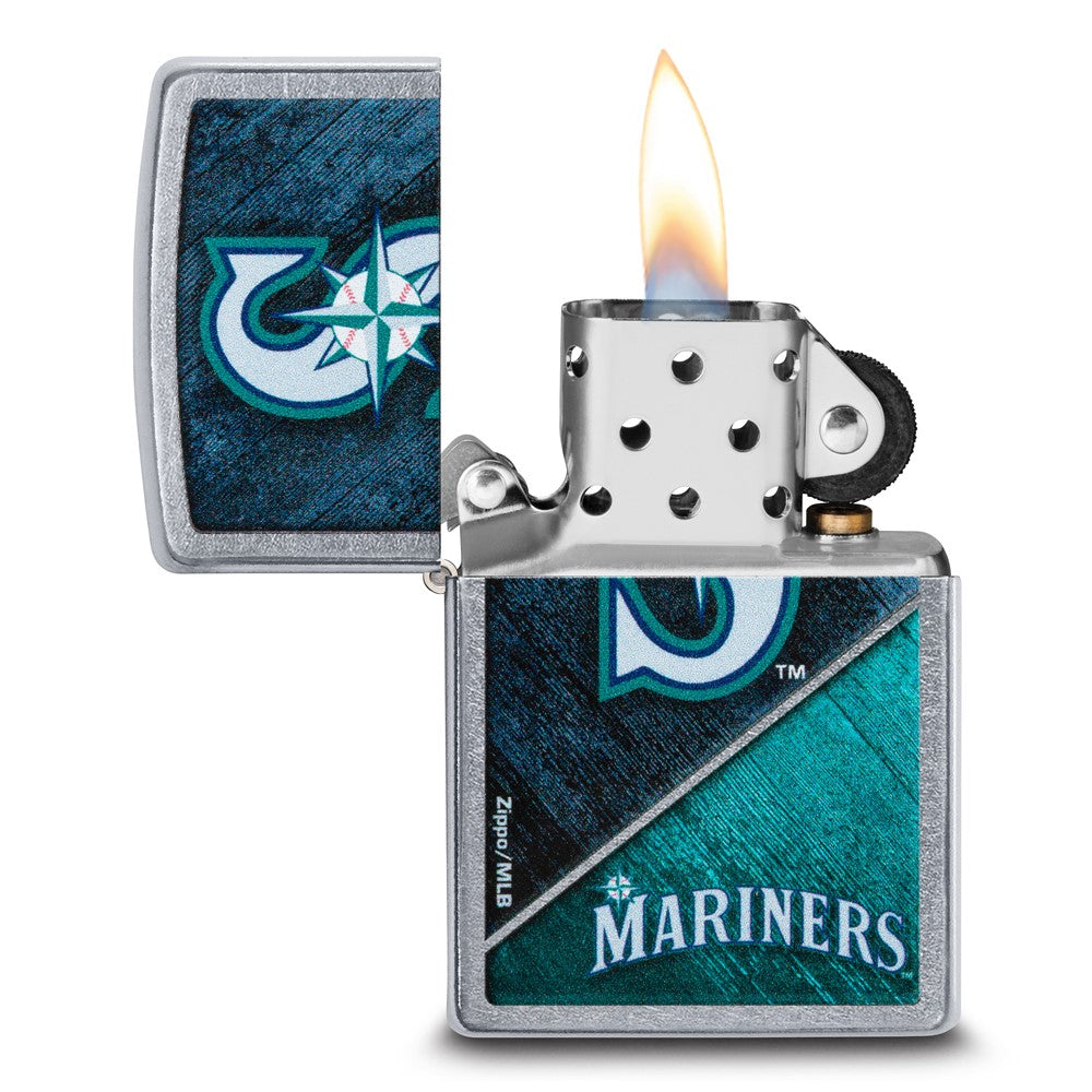 Zippo Street Chrome Seattle Mariners Color Image MLB Lighter