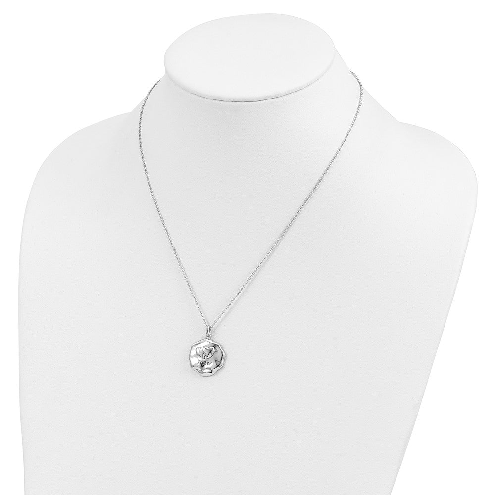 Sentimental Expressions Sterling Silver Rhodium-plated Antiqued For You My Sister 18in. Necklace 18 Inches