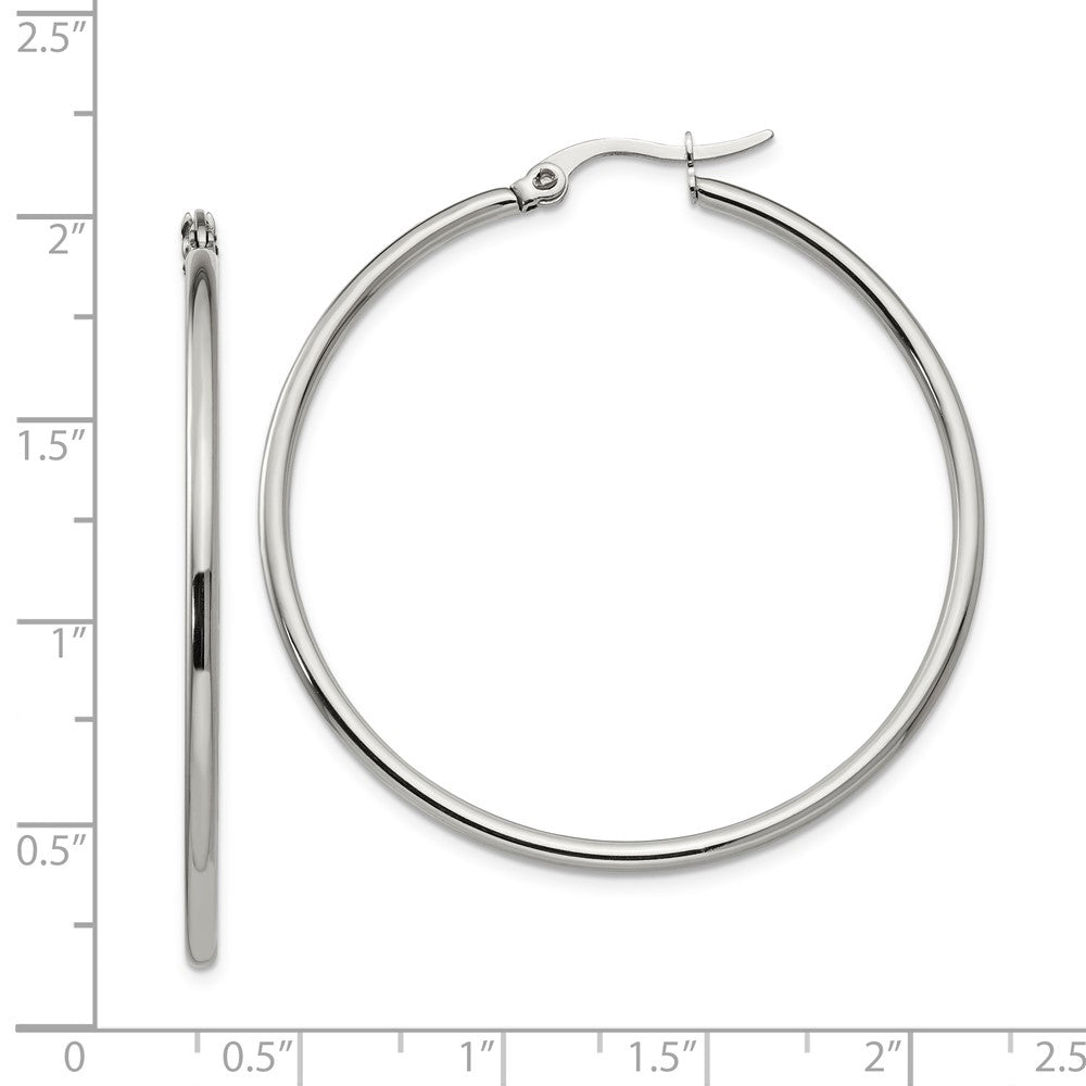 Stainless Steel Polished Hoop Earrings