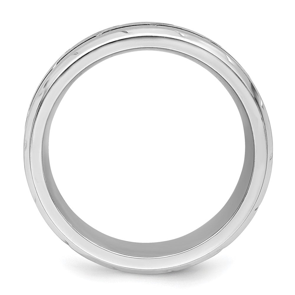 Cobalt Brushed and Polished Beveled 8mm Band Size - 10.5