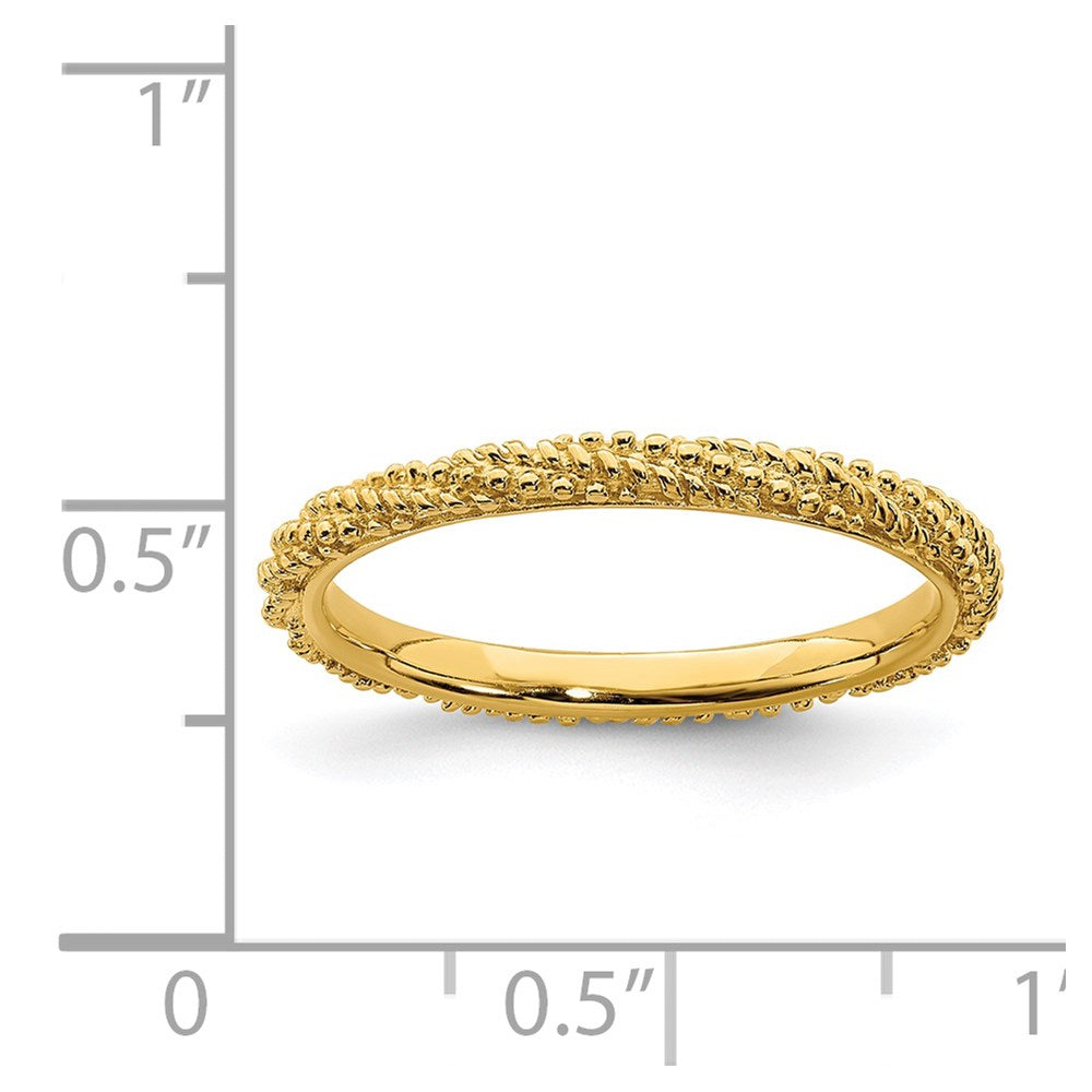 Sterling Silver Stackable Expressions Polished Gold-plated Ring Size -6