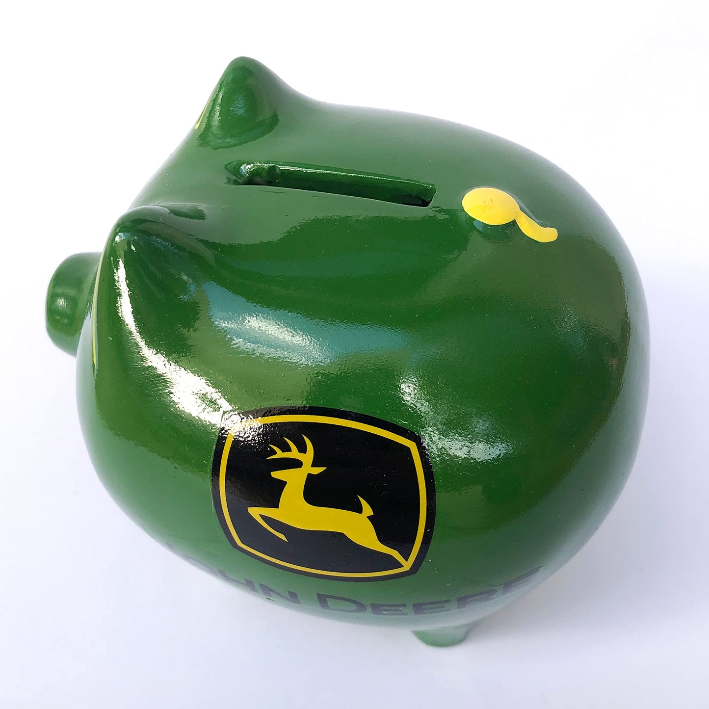 Polyresin JOHN DEERE Logo Green Piggy Bank Q-GM8493