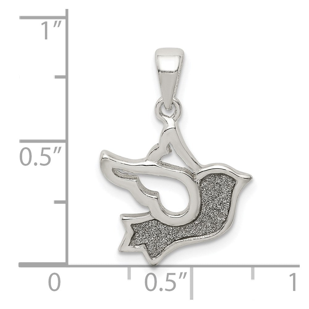 Sterling Silver Glitter Infused Bird Pendant
