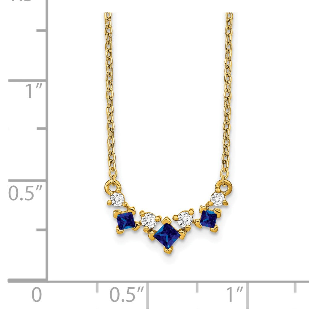 14k Sapphire and Diamond 18 inch Necklace