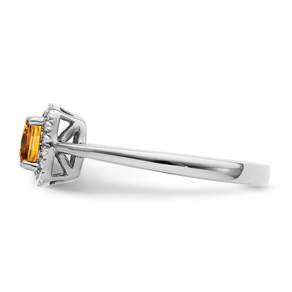 SS ANT Citrine and Diamond Ring