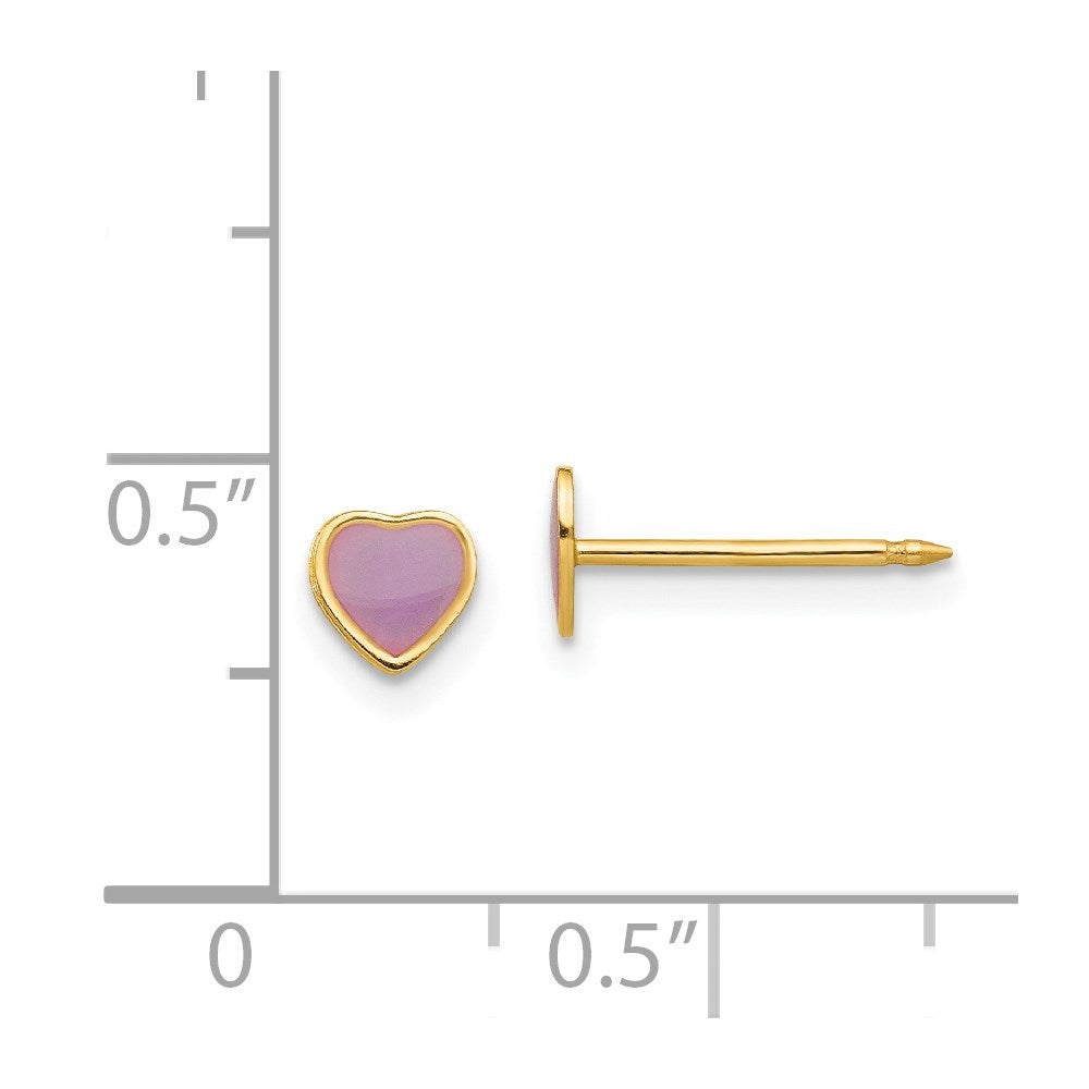 Inverness 14k Epoxy Fill Purple Heart Earrings