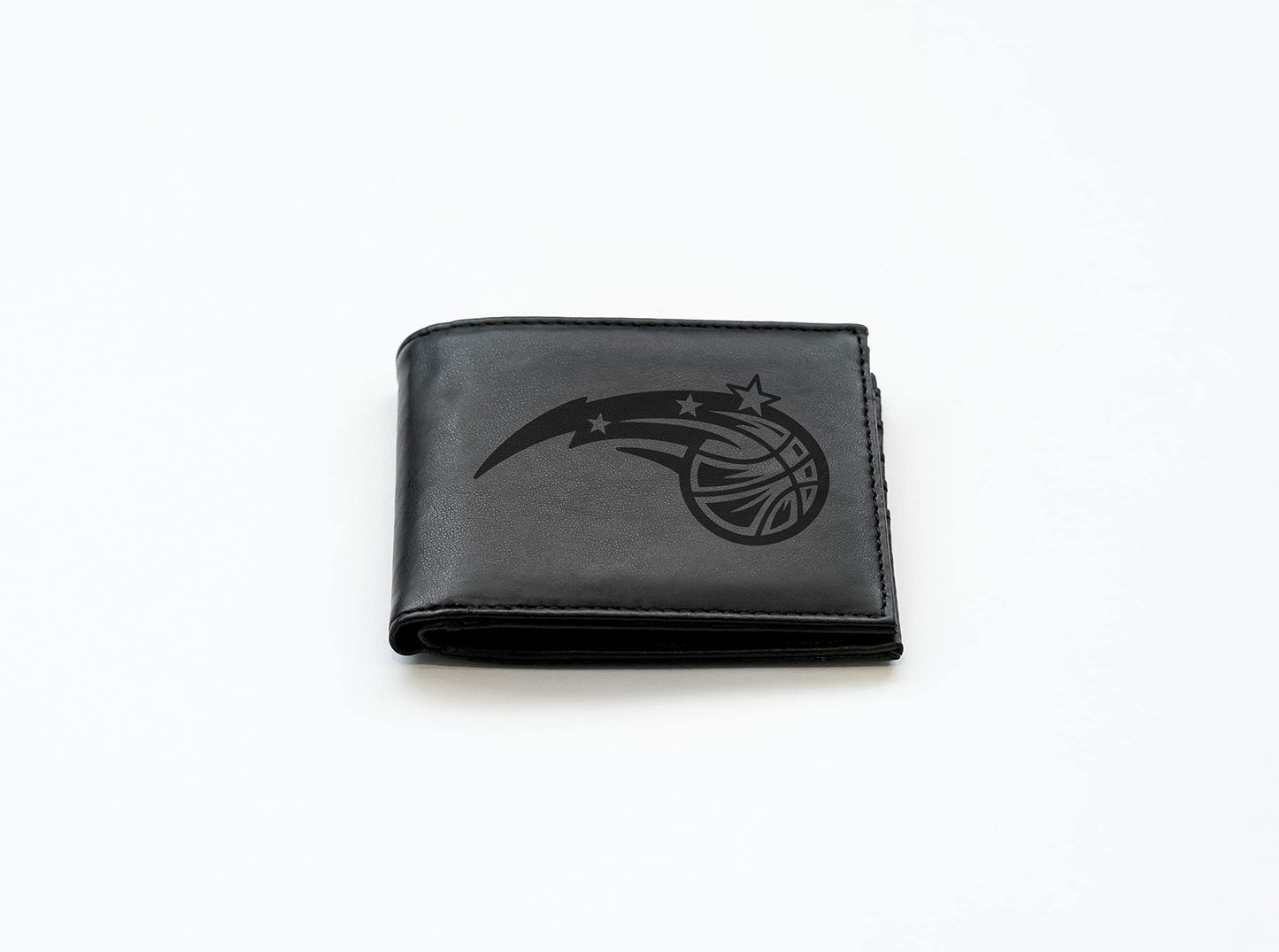 Orlando NBA Magic Laser Engraved Black Billfold Wallet