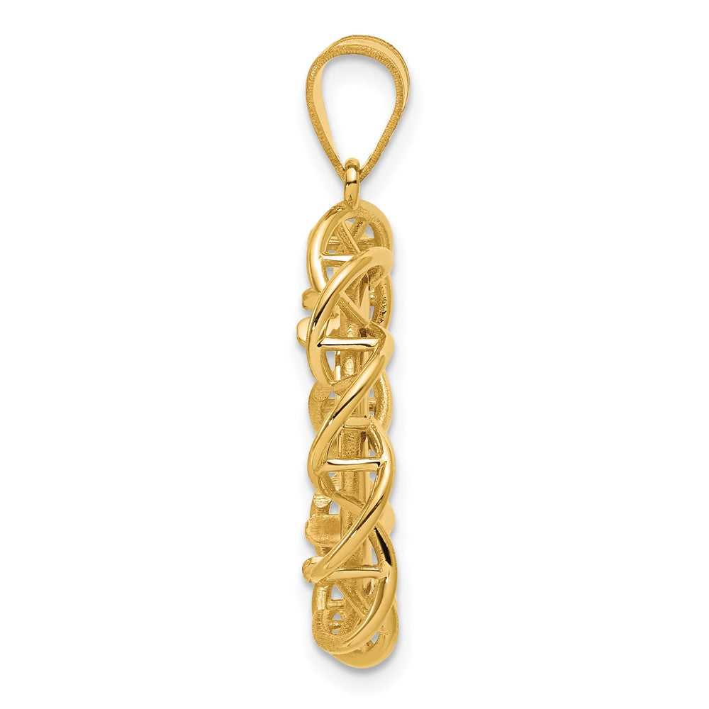 14k Polished Overlapping Singapore with 16.5mm Prong Coin Bezel Pendant